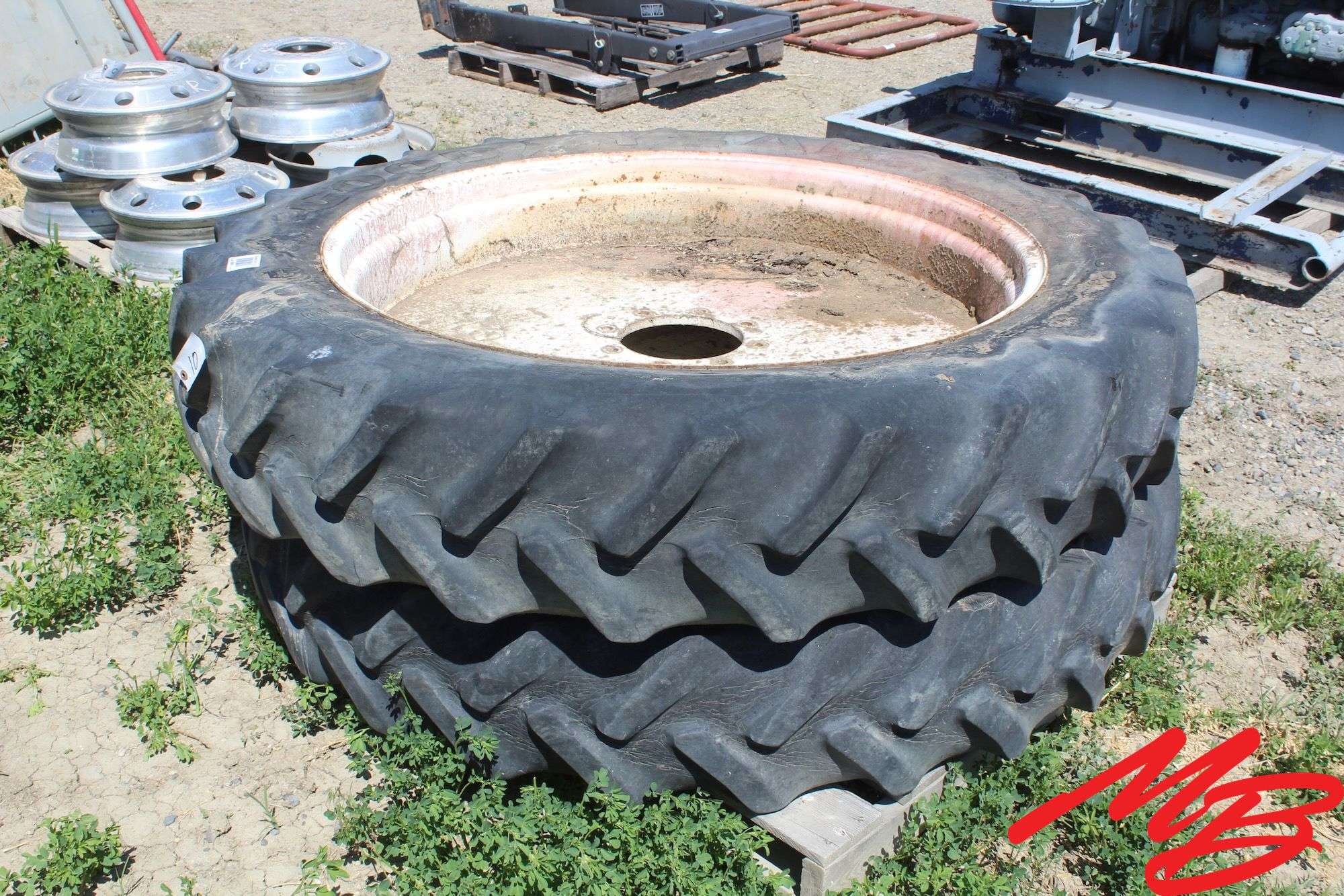 (2) Tires & Rims - Goodyear 320/90R46, 8 bolt rims (fr)