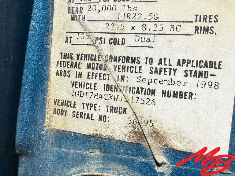 1998 GMC C8500 Dump Truck