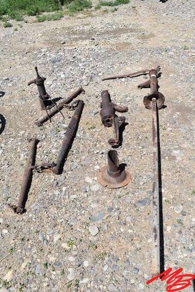 Antique Asst Hand Pumps & Horse Yoke