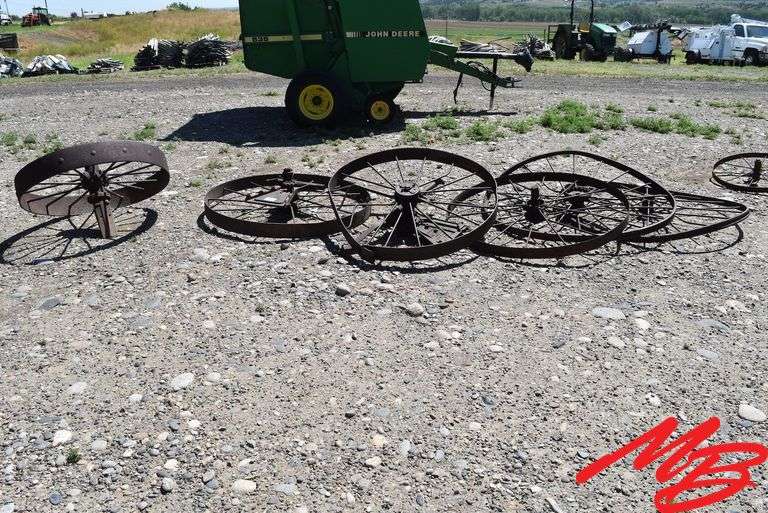 (5) Asst Antique Steel Wheels
