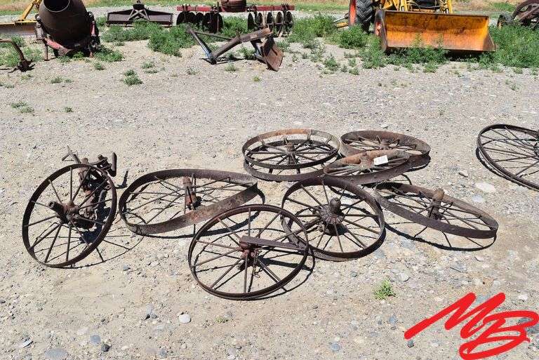 (8) Asst Antique Steel Wheels