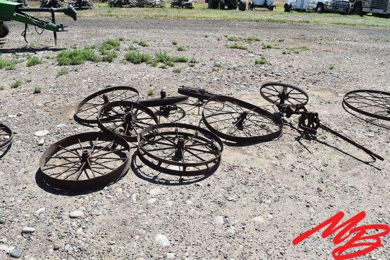 (8) Asst Antique Steel Wheels