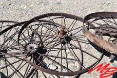 (5) Asst Antique Steel Wheels