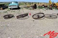 (4) Asst Antique Steel Wheels