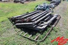(6) Weathered Wooden Gates 8' +/-; (1) 12' Metal Gate