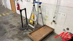 Cosco Step Ladder, Wood Floor Dolly, Tensabarrier