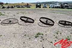 (4) Asst Antique Steel Wheels