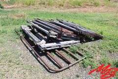 (6) Weathered Wooden Gates 8' +/-; (1) 12' Metal Gate