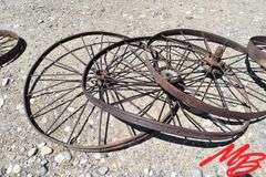 (5) Asst Antique Steel Wheels