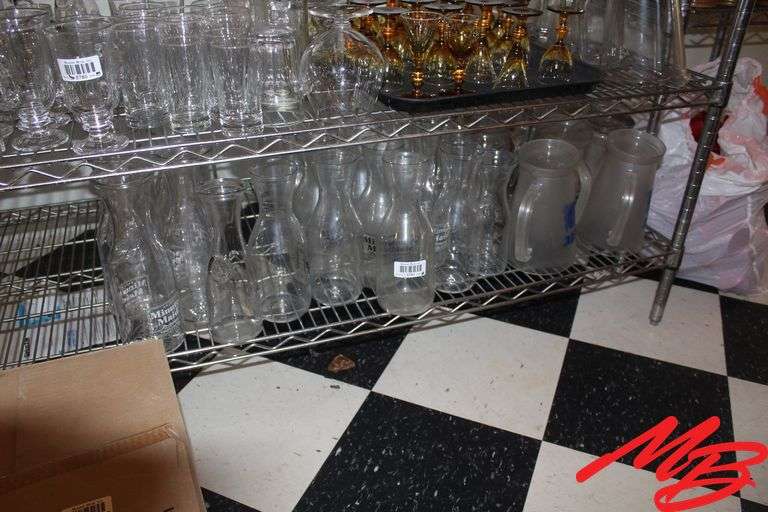 Assorted Glass & Plastic Carafes and Water Pitchers