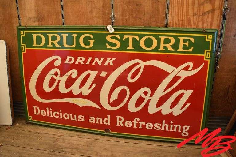 Coca-Cola Drug Store Porcelain Sign 96"x54"