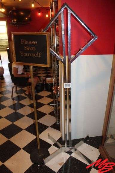 Chrome Rack 67" & Customer Sign
