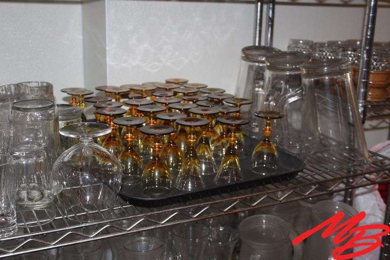 Assorted Glassware Various Sizes, (3) Glass Water Pitchers