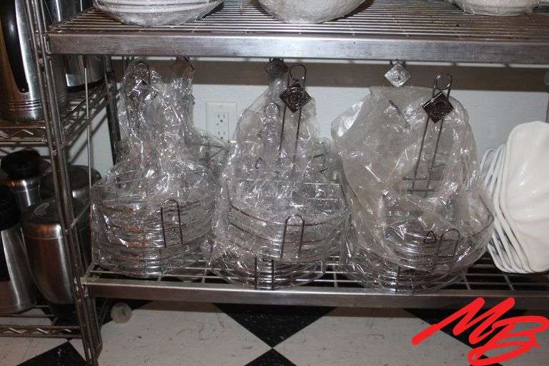 Plastic Seashell Bowls, Stainless Steel Condiment Servers