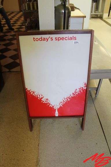 Wood Framed Tin Folding Double-Sided Display, 25"x 43-3/4"