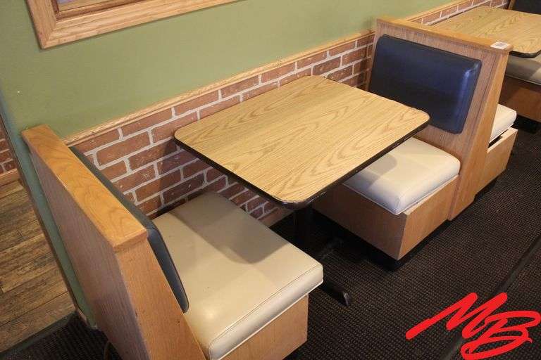 Booth Seating & Tables: 1 double, 2 singles, 2 Freestanding tables 30x24