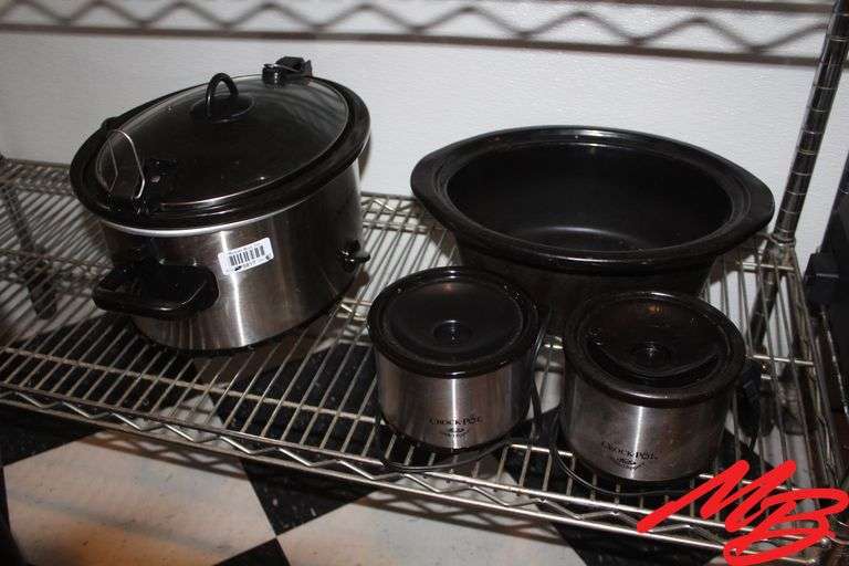 Crock Pot, Crock Pot Insert, and (2) Mini Crock Pots