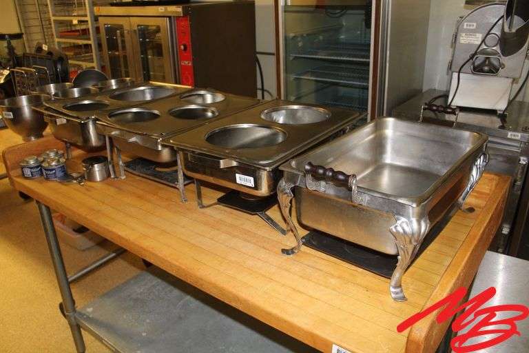 (4) Chafing Serving Dishes, 20"x12", Assorted Depths