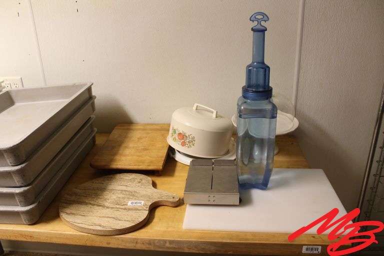 Assorted Cutting Boards and Cake Display Items