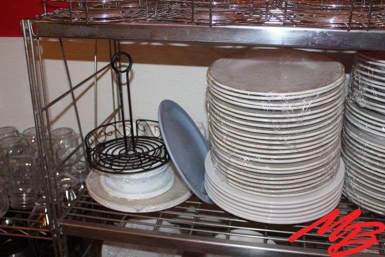 4 Stacks of 10.5" to 12" White Ceramic Dinner Plates w/Misc Extra Plates