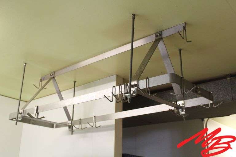 Stainless Steel Hanging Rack, 64"x20", w/Hanging Hooks