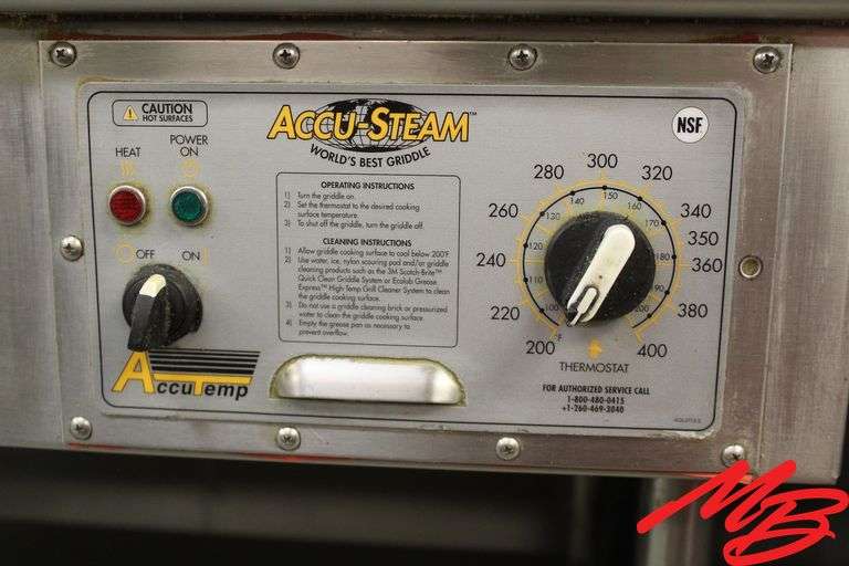 Accu Steam Griddle 48x33x36, casters