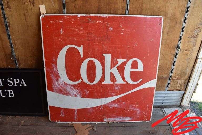 Coke Wood Sign 48"x48"