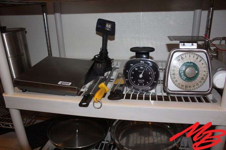 Electronic Scale, Assorted Scales, & Thermometers