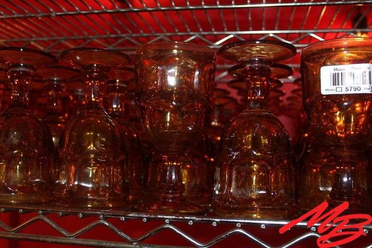 (107) Stained Glass Cups w/Stems, 3"x6.5"