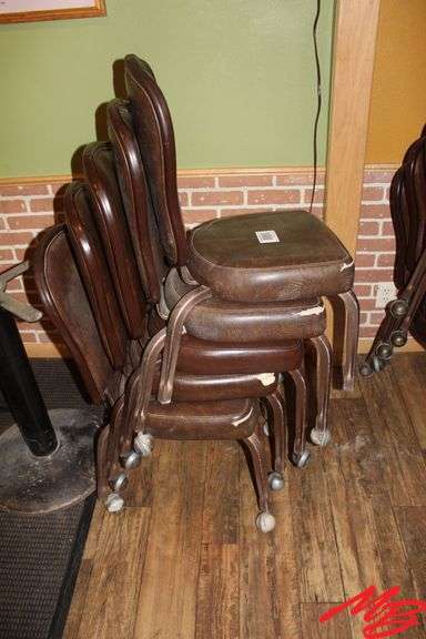5 Rolling Chairs - torn seats