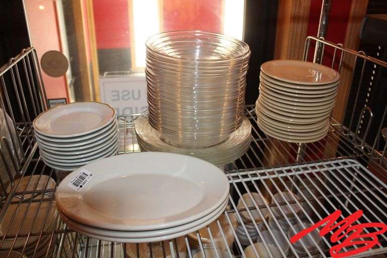 Ceramic Round & Oval Plates, 7" & 8", Glass 8" Bowls, Glass 10" Plates
