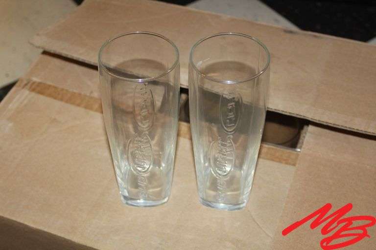 (24) Bud Light Glass Cups, 2.5"x7" (NIB)