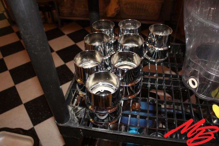 (3) Cooking Tins 17.5"x9.5", Plastic Water Dispensers, and Misc.