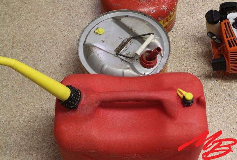 3 Gas cans: 2 1/2 & 5 gallons