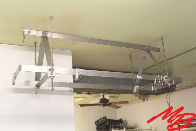 Stainless Steel Hanging Rack, 64"x20", w/Hanging Hooks