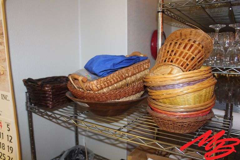 Assorted Wooden & Wicker Baskets