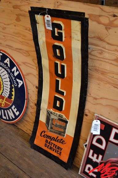 Gould Battery Service Tin Sign 18"x48"