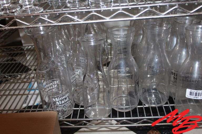 Assorted Glass & Plastic Carafes and Water Pitchers