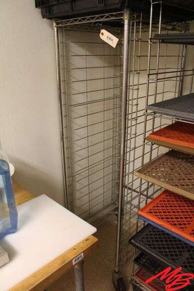 Stainless Steel Wire Tray Cart, 21"x26"x67.5"