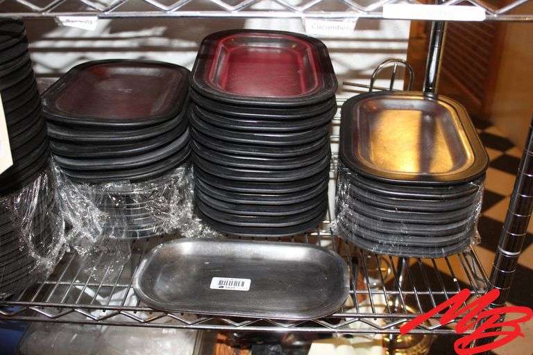 Stainless Steel Rectangular & Round Sizzle Serving Platters, Plastic Square Plates, Oil & Vinegar Di
