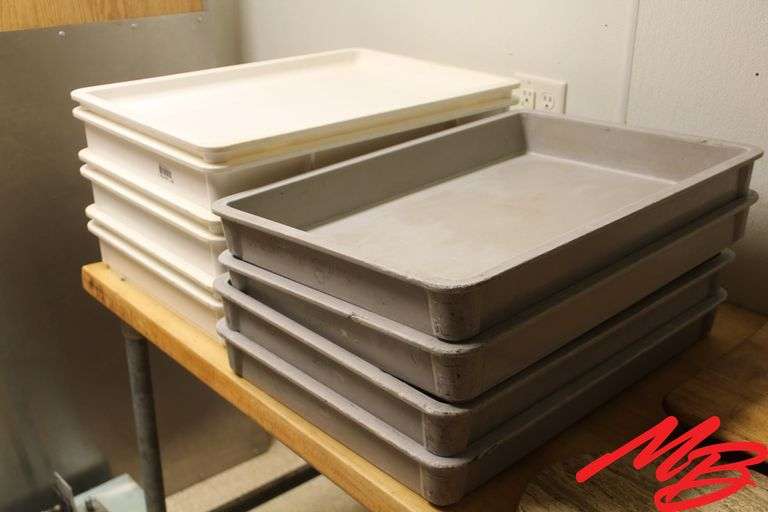 (7) Plastic Stackable Tubs, 25-3/4"x17-3/4"x3"