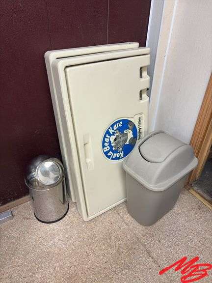 (2)Baby Change Tables,  (2)Garbage Cans