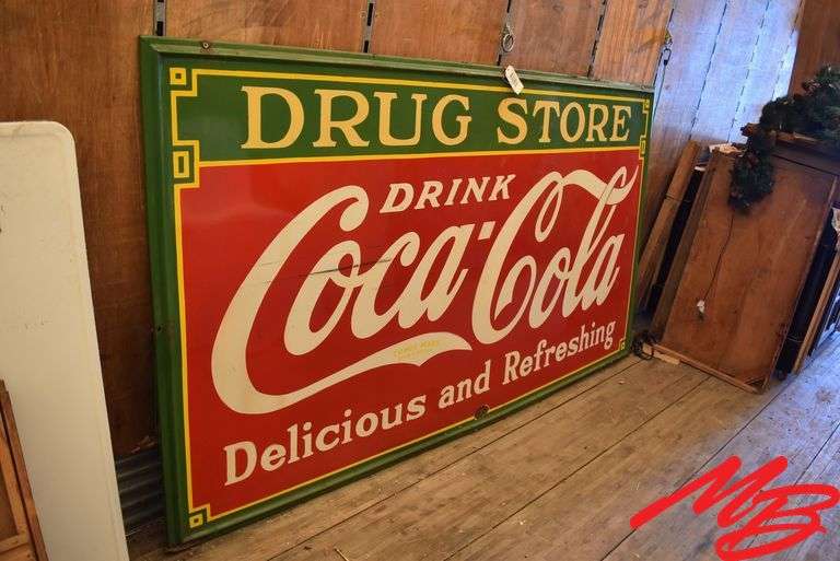 Coca-Cola Drug Store Porcelain Sign 96"x54"