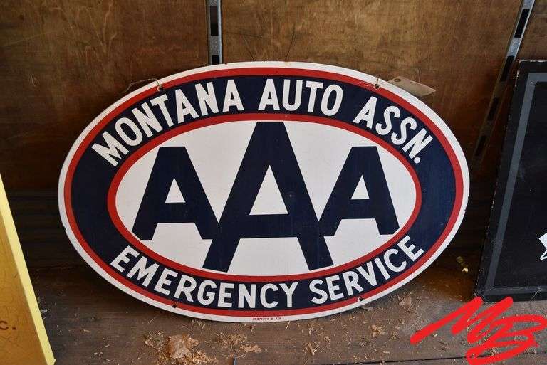 Montana Auto Assn Porcelain Sign 36"x24"
