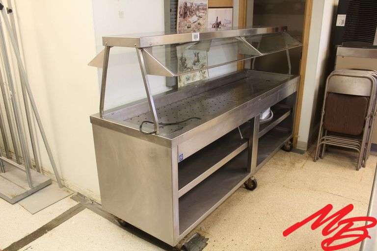 Duke Mfg Buffet Cart w/sneeze guard