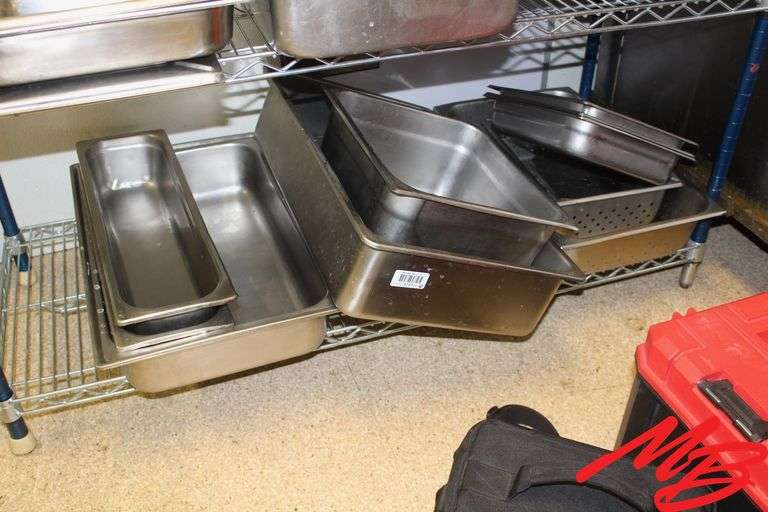 Lot of Assorted Stainless Steel Serving Pans