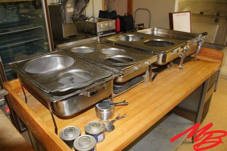 (4) Chafing Serving Dishes, 20"x12", Assorted Depths