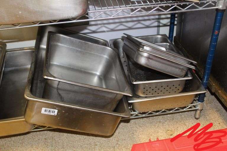 Lot of Assorted Stainless Steel Serving Pans