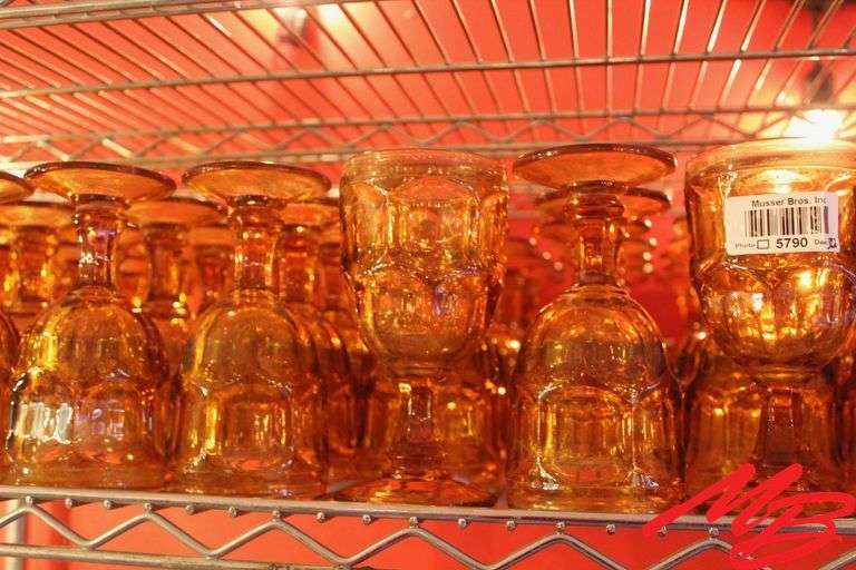 (107) Stained Glass Cups w/Stems, 3"x6.5"