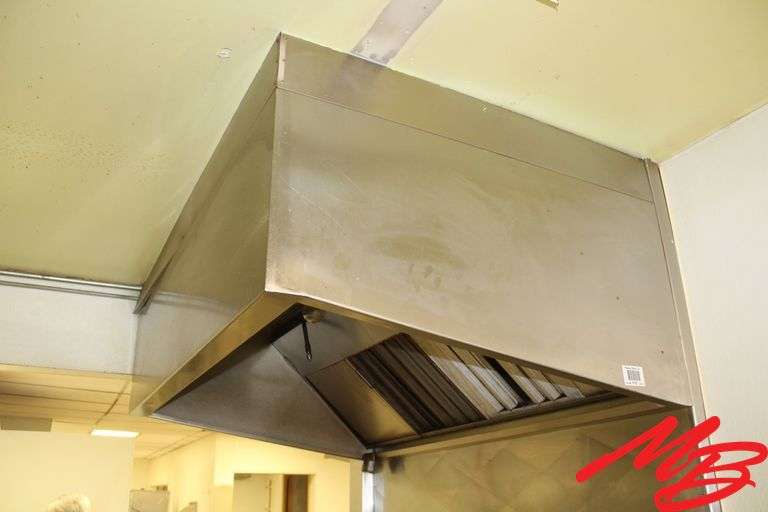 Shepherd Stainless Steel Exhaust Hood, 103"x 72" wide x 48" w/Ansel Fire System w/Stainless Steel Ba